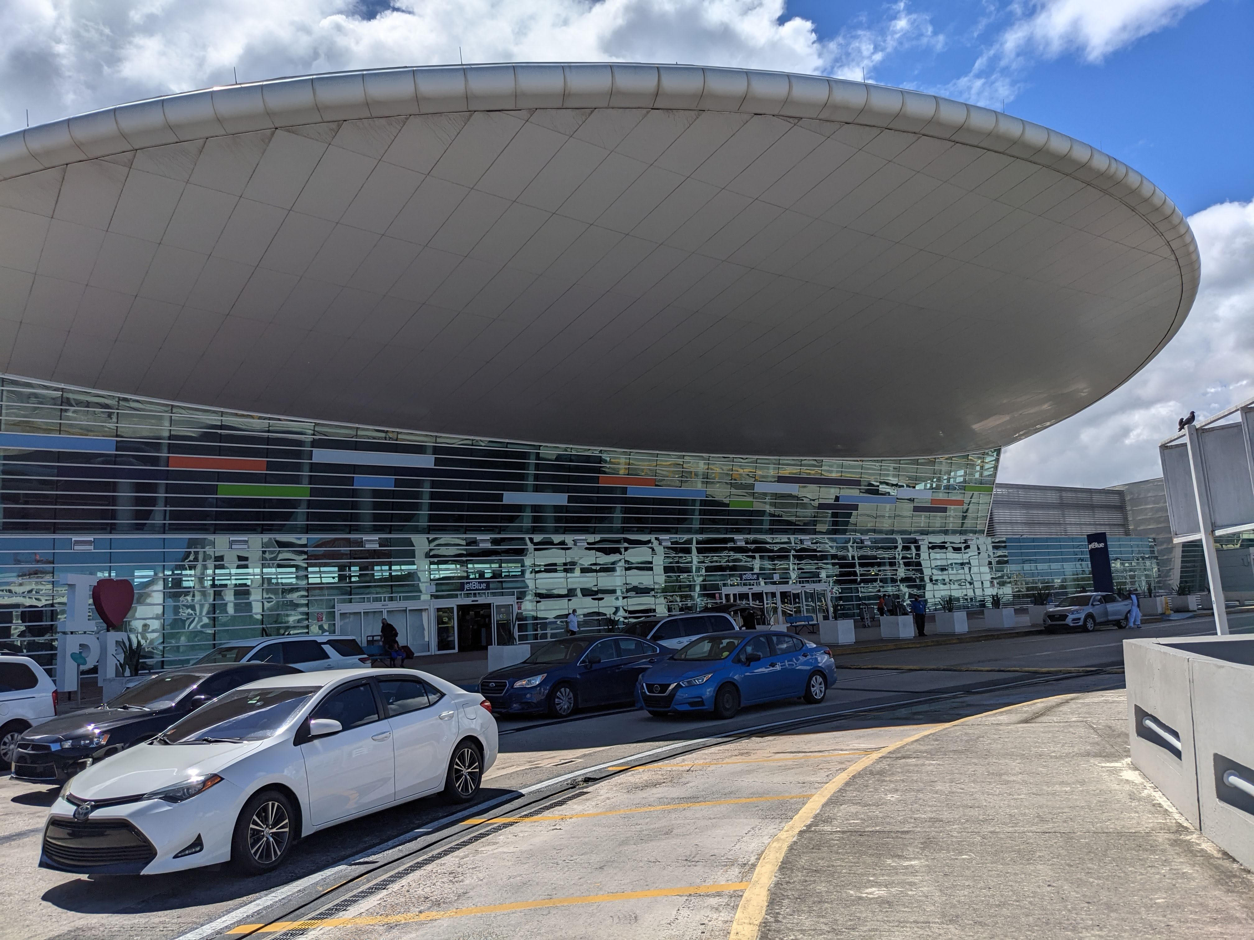 Exterior view of Terminal A at Luis Munoz Marin International Airport (SJU) in San Juan, Puerto Rico