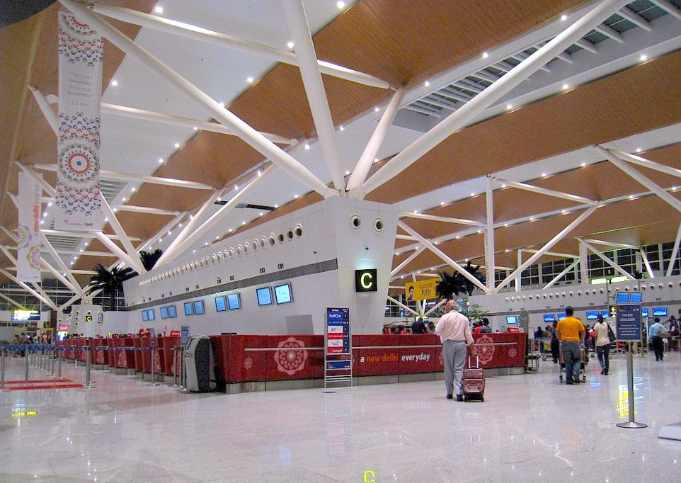 Check-in counters at an airport