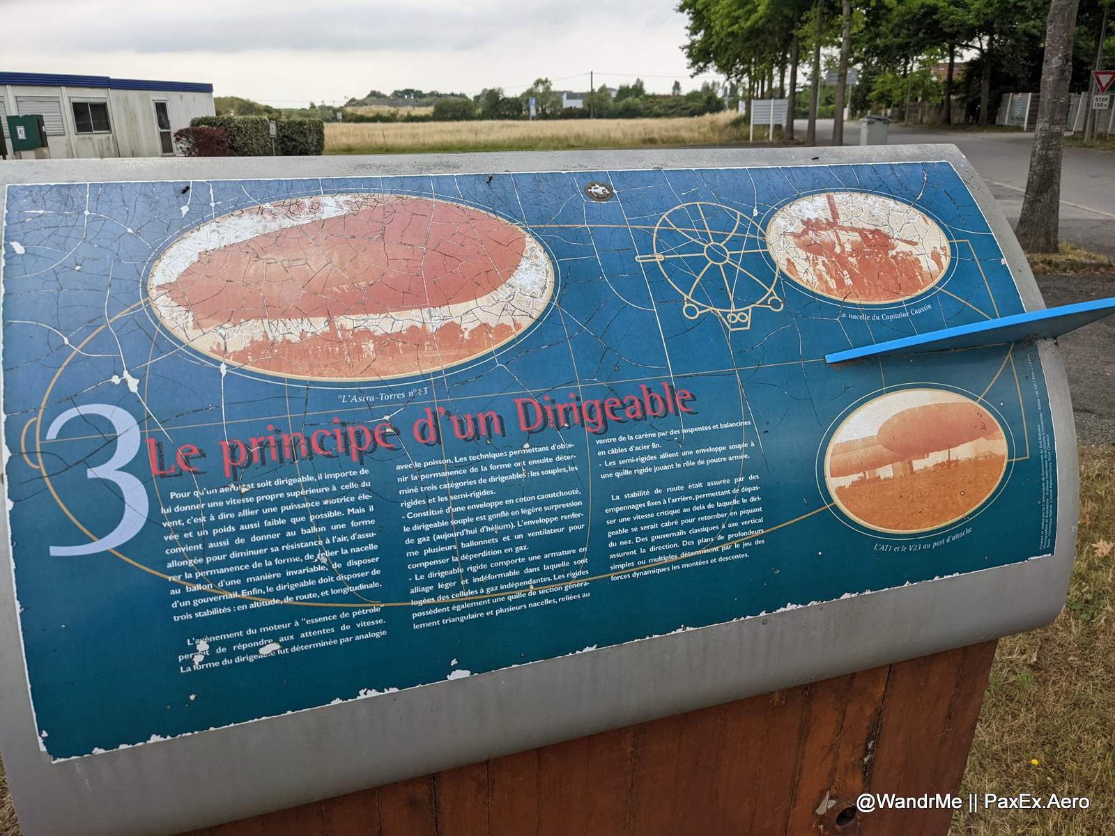 One of the displays of airship technology at the World War I memorial in St Viaud, France